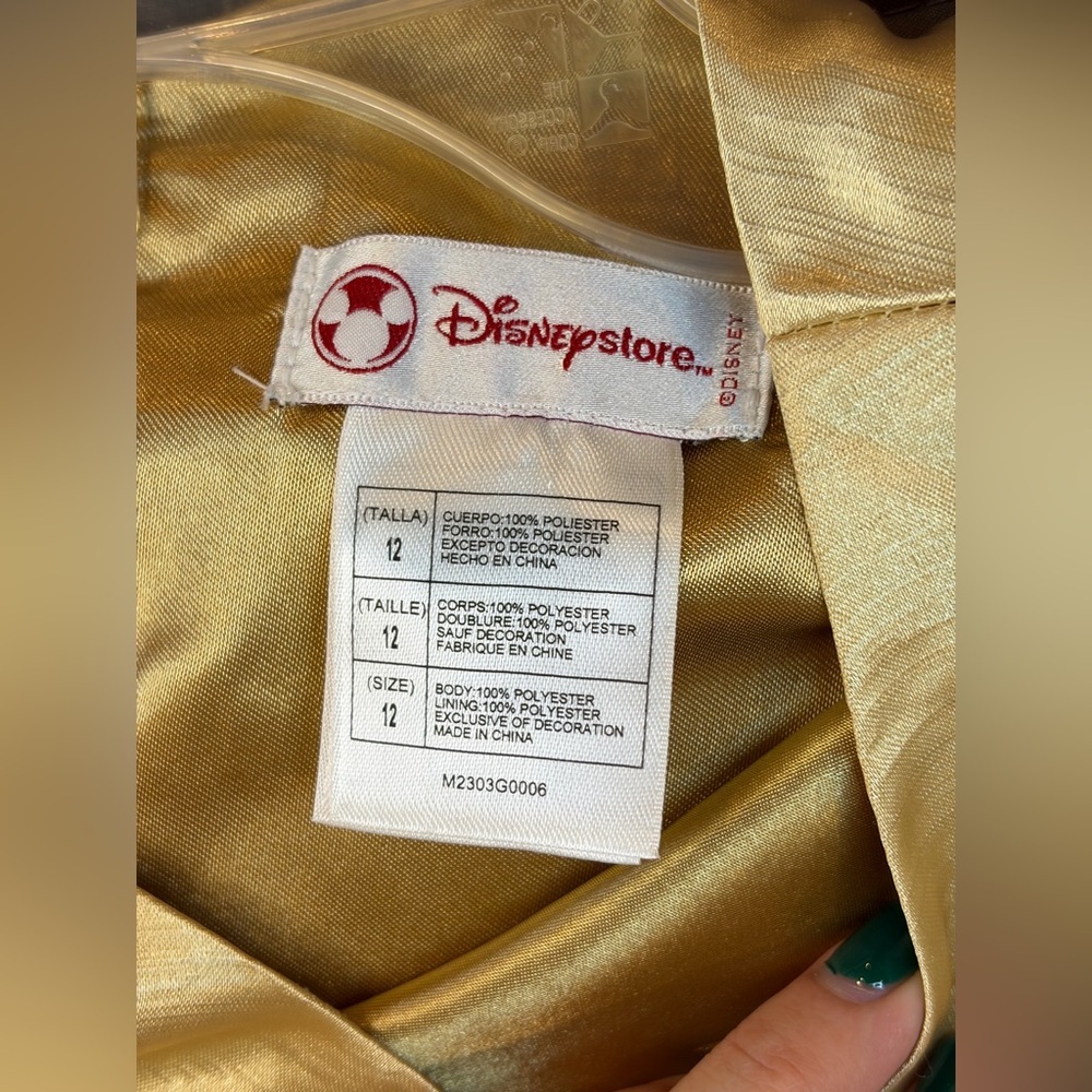 Disney Store Gold Princess Dress Girls Size 12 Belle Formal Party Dress - Picture 4 of 7